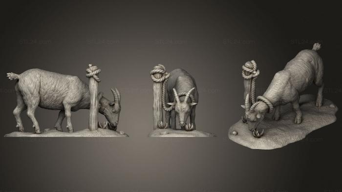 Статуэтки животных (Козел, STKJ_2229) 3D модель для ЧПУ станка